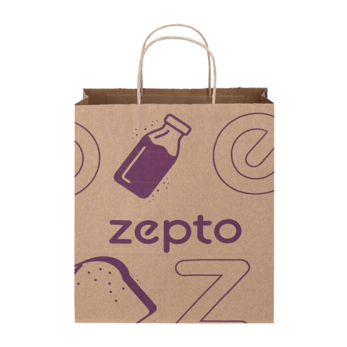 Zepto paper bags handle carry