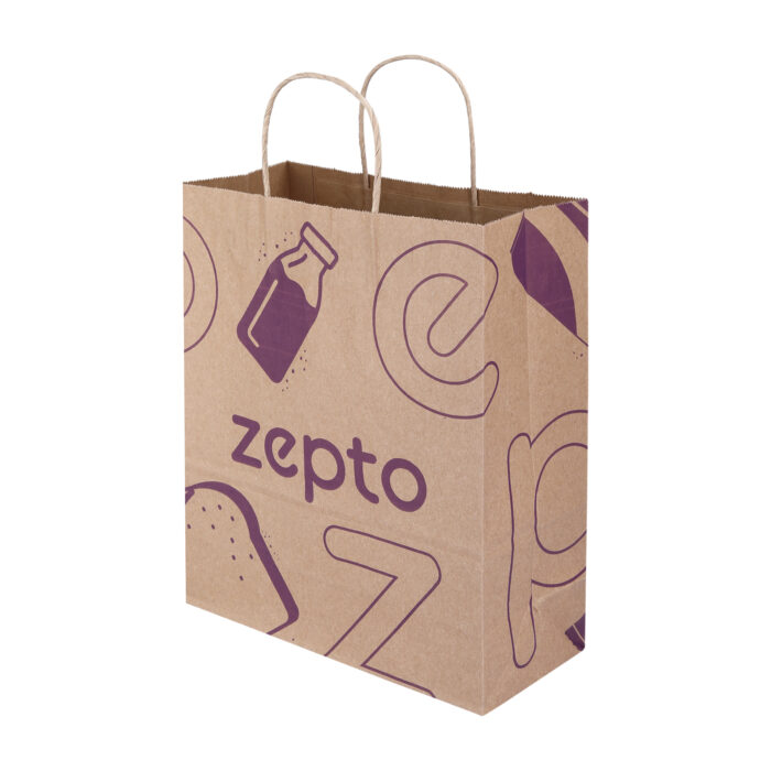 Zepto paper bags handle carry