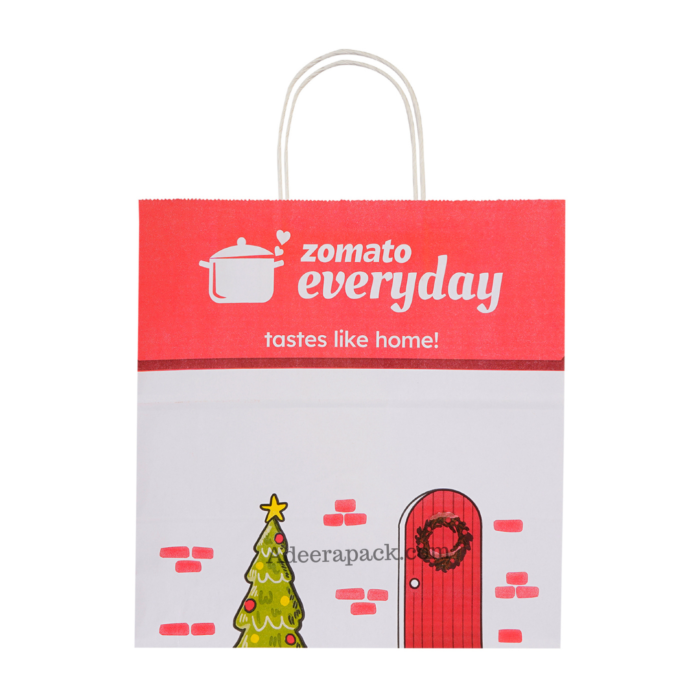Zomato Printed Paper Bags with logo